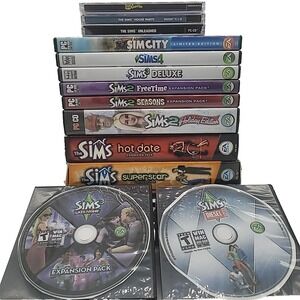The Sims Lot of 13 PC Games and Expansion Packs‎